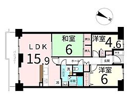 パシフィック虹の丘 3LDKの間取図画像