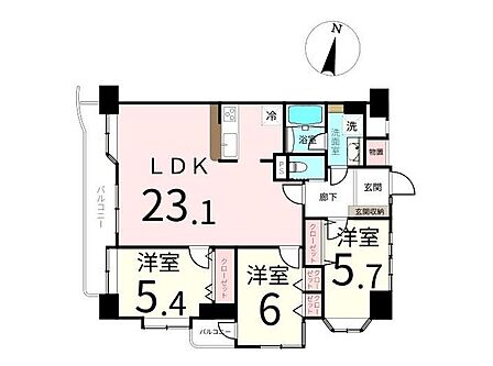 3LDK 間取り