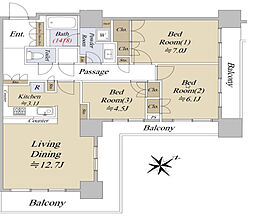 間取図画像 3LDK