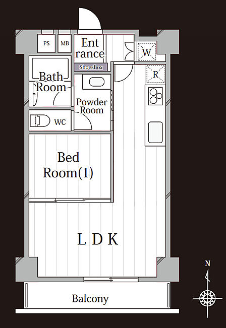 1LDK 間取り