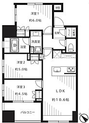 プレジール入谷 3LDKの間取図画像