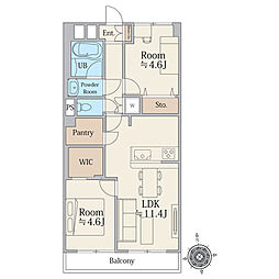 中銀新葛西マンシオン 2LDKの間取図画像