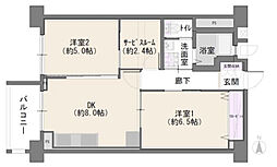 業平橋住宅 2SDKの間取図画像