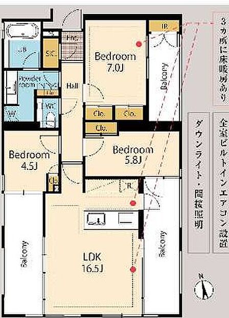 3LDK 間取り