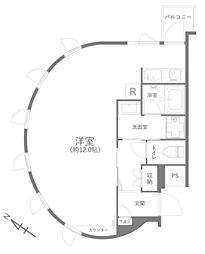 プレール潮見ピアクラブ ワンルームの間取図画像