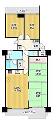 ラウンドシティフドウ香里南C棟 4LDKの間取図画像