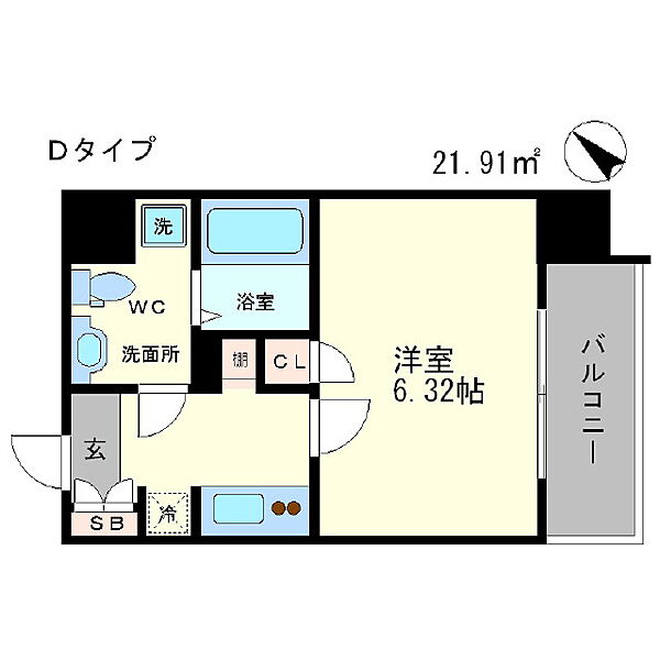 Grandi Utsubo Park 0201｜大阪府大阪市西区靱本町2丁目(賃貸マンション1K・2階・21.91㎡)の写真 その11