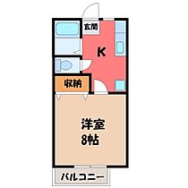 栃木県宇都宮市平松本町（賃貸アパート1K・2階・26.50㎡） その2