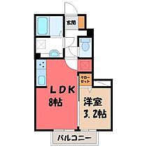 ルシール細谷 D  ｜ 栃木県宇都宮市細谷町（賃貸アパート1LDK・1階・29.21㎡） その2