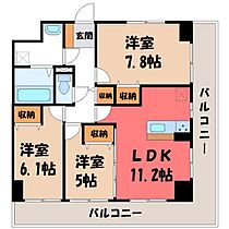 プラナス桜  ｜ 栃木県宇都宮市桜2丁目（賃貸マンション3LDK・4階・71.10㎡） その2