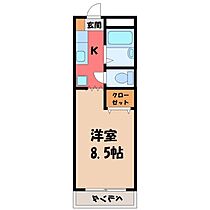 栃木県宇都宮市山本1丁目（賃貸マンション1K・1階・22.68㎡） その2