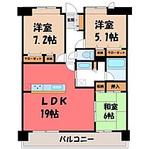 栃木県宇都宮市桜2丁目（賃貸マンション3LDK・6階・80.50㎡） その2