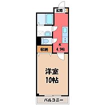 栃木県宇都宮市平松本町（賃貸マンション1K・2階・33.00㎡） その2