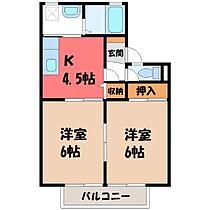 パークサイド宮原 B  ｜ 栃木県宇都宮市宮原3丁目（賃貸アパート2K・2階・40.15㎡） その2