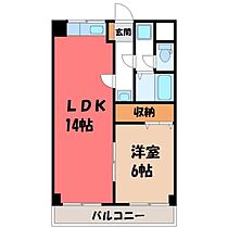 リーブルコーポ  ｜ 栃木県宇都宮市西原町（賃貸マンション1LDK・3階・43.74㎡） その2