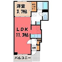 栃木県宇都宮市インターパーク2丁目（賃貸アパート1LDK・1階・37.13㎡） その2