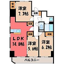 栃木県宇都宮市大寛2丁目（賃貸マンション3LDK・9階・80.34㎡） その2