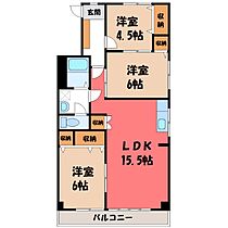 栃木県宇都宮市一条1丁目（賃貸マンション3LDK・2階・76.00㎡） その2