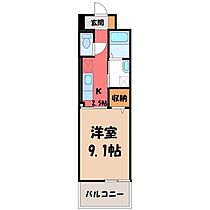 栃木県宇都宮市上横田町（賃貸マンション1K・4階・30.96㎡） その2