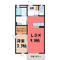 栃木県宇都宮市陽東7丁目（賃貸アパート1LDK・1階・34.02㎡） その2