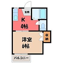 栃木県宇都宮市京町（賃貸アパート1K・1階・22.30㎡） その2