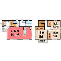 栃木県宇都宮市インターパーク1丁目（賃貸一戸建3LDK・1階・82.11㎡） その2