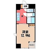 栃木県宇都宮市東宿郷1丁目（賃貸マンション1K・7階・38.56㎡） その2