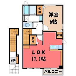 JR東北本線 雀宮駅 バス10分 陸上自衛隊前下車 徒歩7分 2階/-