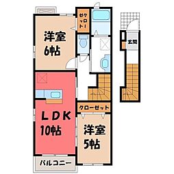 JR東北本線 雀宮駅 徒歩18分 2階/-
