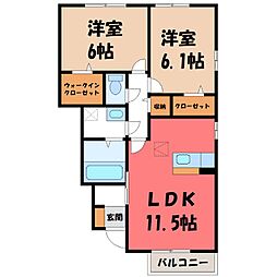 JR東北本線 宇都宮駅 バス15分 三の沢下車 徒歩4分 1階/-