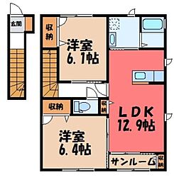 JR東北本線 宇都宮駅 バス25分 インターパーク南下車 徒歩9分 2階/-