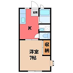 ハイツタチバナ 1Kの間取図画像