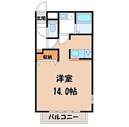 すずらんレジデンス4 1Kの間取図画像