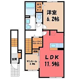 JR日光線 鹿沼駅 バス12分 茂呂寺前下車 徒歩1分 2階/-