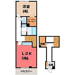 プロムナード 1LDKの間取図画像