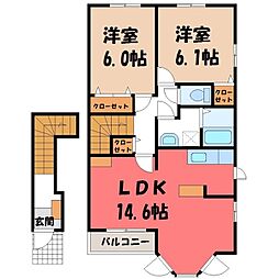 JR東北本線 宇都宮駅 バス20分 西三の沢下車 徒歩12分 2階/-