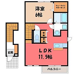 サンパティーク 1LDKの間取図画像