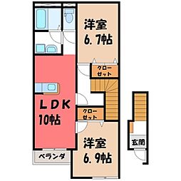 JR東北本線 宇都宮駅 バス16分 東高校前下車 徒歩9分 2階/-