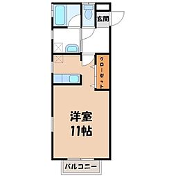 ハピネス清原台 1Kの間取図画像