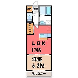 プリムローズ 1LDKの間取図画像