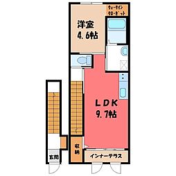 仮)ユニヴァリィII鶴田町新築アパート 1LDKの間取図画像