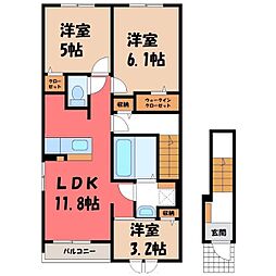 JR東北本線 石橋駅 徒歩20分 2階/-