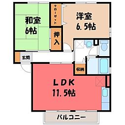 ハピエル福田 2LDKの間取図画像