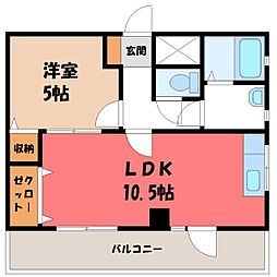 あさひレジデンス 1LDKの間取図画像