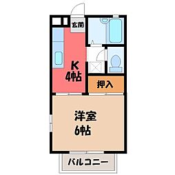 白石コーポ 1Kの間取図画像