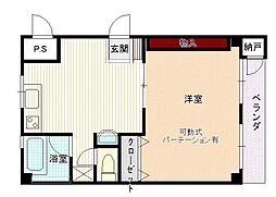 虎丸ビル 1LDKの間取図画像