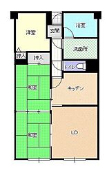 ファミール郡山開成山公園 3LDKの間取図画像