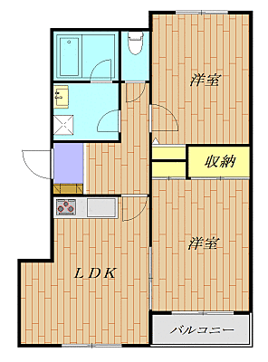 グランドール影取　306号室 306｜神奈川県横浜市戸塚区影取町(賃貸マンション2LDK・3階・53.20㎡)の写真 その2