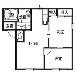バリュージュ龍野 2LDKの間取図画像