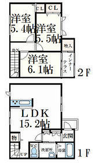 キャトルセゾン 1｜兵庫県姫路市北平野2丁目(賃貸アパート3LDK・1階・81.34㎡)の写真 その2